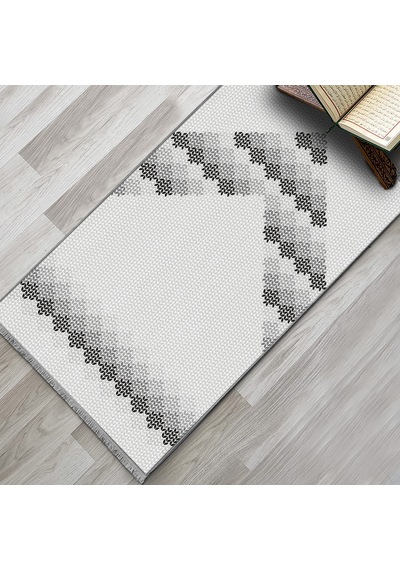 Evaşk Namazlık Dokuma Halı Kaymaz Muslumana Seccade 66x113 GRİ EVAŞK607E66