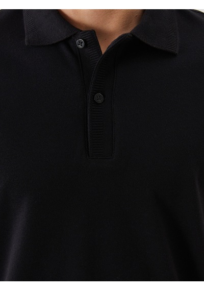 Lcw Vision Siyah Polo Yaka Düz Erkek Tişört