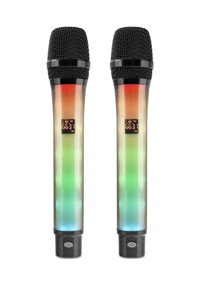 Profesyonel Kablosuz Uhf 2 Mikrofonlu Set Rgb - Siyah Wx-82