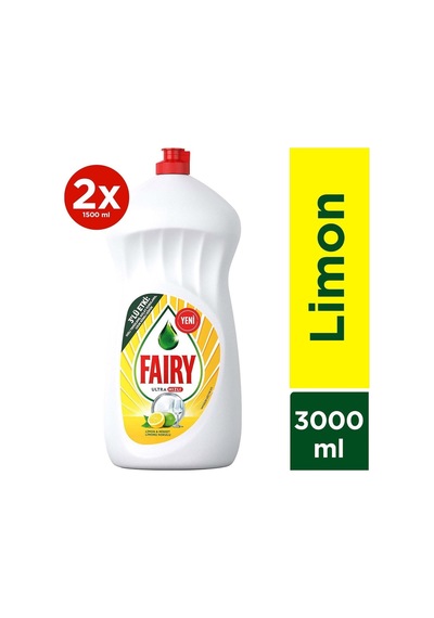 3000 Ml Ultra Hızlı 3'lü Etki Sıvı Bulaşık Deterjanı Limon Ve Misket Limonu Kokulu 1500ml X2
