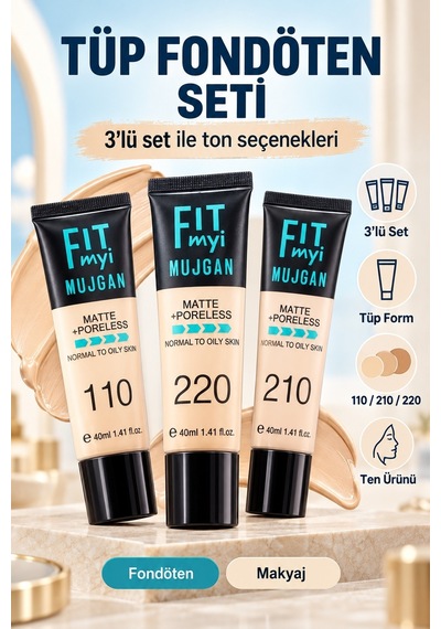 3 Lü Fit Myi Tüp Fondöten Seti Çok Renkli