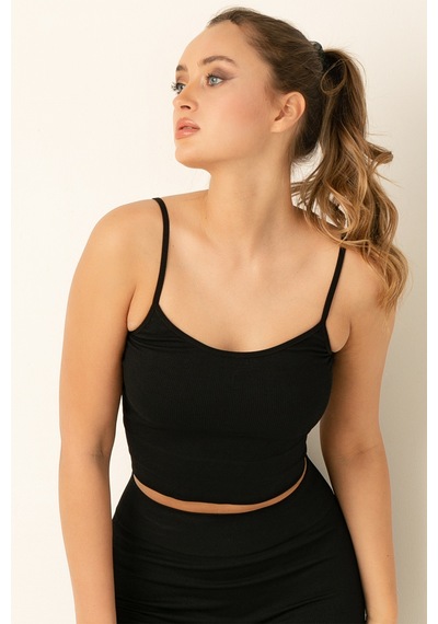 Miorre Seamless Dikişsiz Crop Tişört-111 Siyah