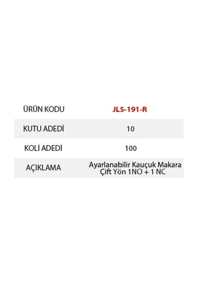 Jameson Jls 191r Limit Swıtch Ayarlanabilir Kauçuk Makara Çift Yön