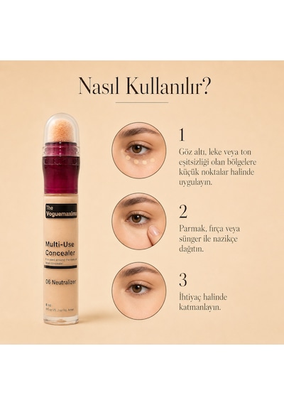 The Voguemaxima Luméa Sünger Uçlu Likit Kapatıcı 06 Neutralizer 8 Ml 06 Neutral