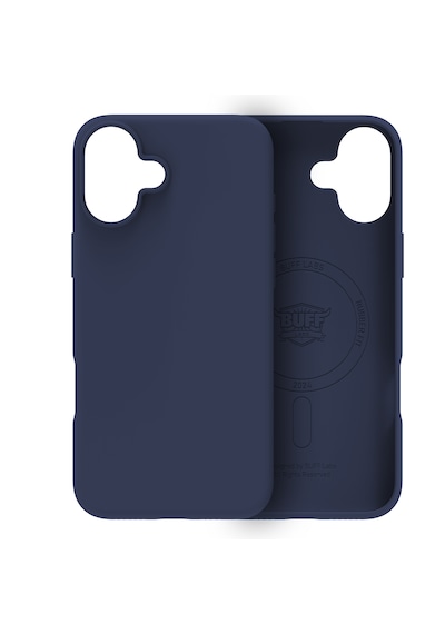 Apple Uyumlu iPhone Buff 16 Plus Magsafe Rubber Fit Silikon Kılıf Storm Blue