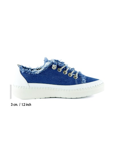 Erkan Saçmacı Vanessa Mavi Denim Taşlı Sneaker Mavi