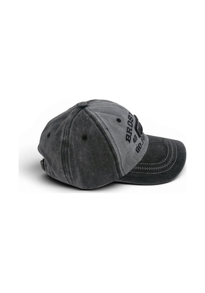 Hedea Unisex Vintage Eskitme Beyzbol Şapkası Brosville Nakışlı Ayarlanabilir Siyah Gri Pamuklu Cap Çok Renkli