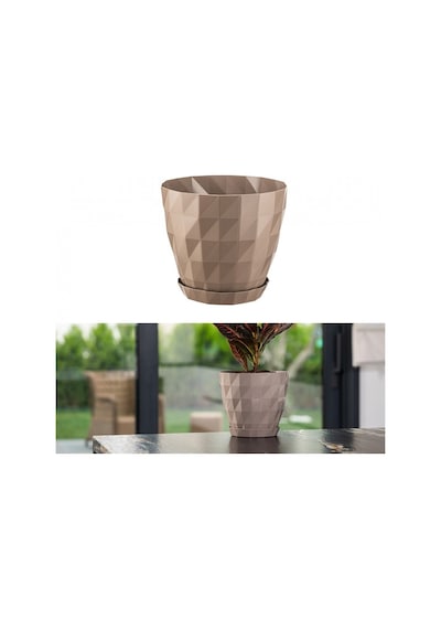 Modular Square Saksı - 3.25 Lt Açık Kahve Dekoratif Saksı