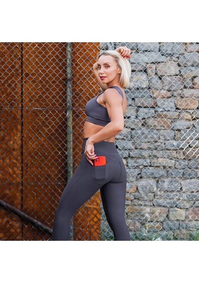 Lismina Arkada Cepli Toparlayıcı Spor Tayt Antrasit