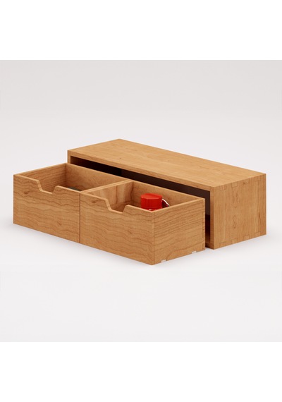 Desna Tek Katlı İki Çekmeceli Mini Dolap 34 Cm Uzunluk X 12.1 Cm Genişlik X 9.6 Cm Woodsaka Doğal Ahşap