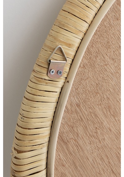 Meander El Yapımı Rattan Yuvarlak Dekoratif Ayna 80cm 8905 Naturel