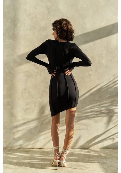 Mai Collection Mai Studios Co. Lucy Çapraz Detay Siyah Mini Elbise Siyah