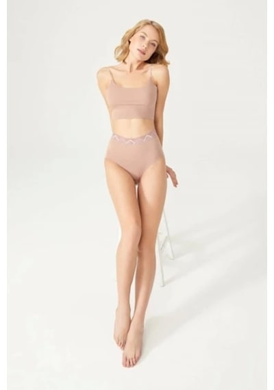 Cottonhill Desenli Lastikli Yüksek Bel Lazer Kesim Bikini Külot-kahverengi Kahverengi Cottonhill Desenli Lastikli Yüksek Bel Lazer Kesim Bikini Külot-kahverengi Kahverengi