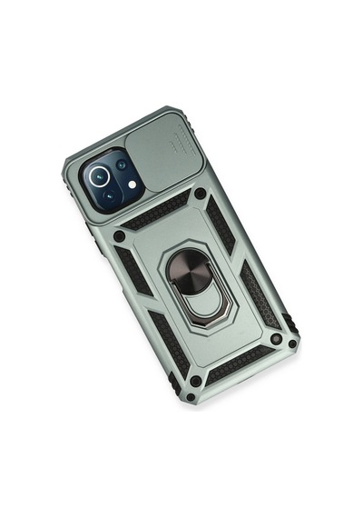Xiaomi Mi 11 Lite Uyumlu Kılıf Pars Lens Yüzüklü Silikon - Yeşil
