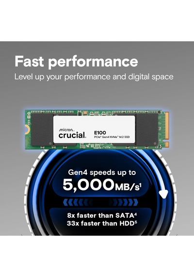 Crucıal 2tb E100 Ct2000e100ssd8 5000-4500mb/s M2 Nvme Gen4 Disk