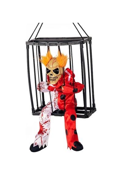 Mey İthalat Hareketli Sesli Sensörlü Mahkum Joker İskelet Dekorasyon 22x27 Cm
