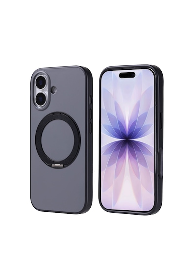 Apple Uyumlu iPhone 17 Kılıf M-safe Şarj Özellikli Standlı Zore Proton Silikon Kapak Siyah