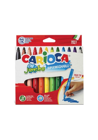 4 Adet Carioca Teddy Jumbo Super Yıkanabilir Keçeli Boya 12li