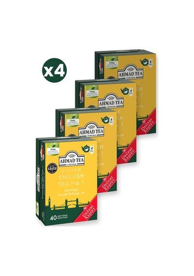Ahmad Tea Klasik English Tea No.1 Demlik Poşet Çay 40x2 G 4'li Ekonomik Paket Toplam 160 Demlik Poşet