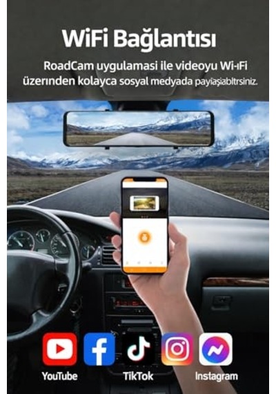 2k 1296p Wdr Wifi 135 Geniş Açı Lens Araç Kamerası