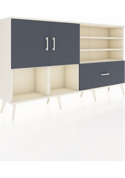 Arges Konsol 7 Raflı Tek Çekmeceli 2 Kapaklı 176x30x99 Aytaşı-antrasit Antrasıt - Aytası Arges Konsol 7 Raflı Tek Çekmeceli 2 Kapaklı 176x30x99 Aytaşı-antrasit Antrasıt - Aytası