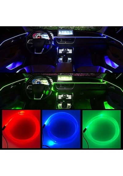 Turcoshop11 3 Metre Usb Araç İçi Rgb Led Şerit Işık 7 Renk Ortam Aydınlatma