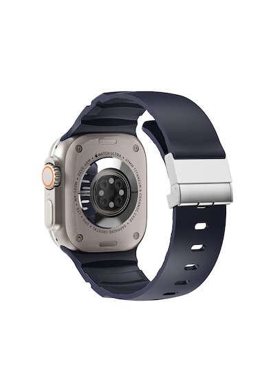 Apple Uyumlu Watch  Seri 10-11 46mm Kordon 2/3/4/5/6/se/7/8/9 44-45-49mm Kd-145 Metal Tokalı Silikon Kordon