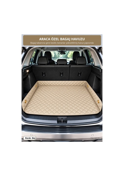 Renault Express 2022+ Uyumlu 8d Çift Katmanlı Paspas + Bagaj Havuzu Seti Bej