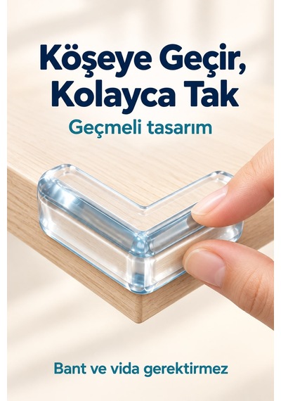 Masa Köşelik Koruyucu Şeffaf Silikon Bebek Çocuk Güvenlik Seti 4'lü