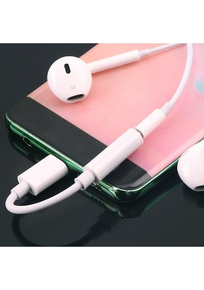 Beyaz Usb Tip C - 3,5mm Jack Ses Kablosu Kulaklık Aux Adaptörü Dönüştürücü
