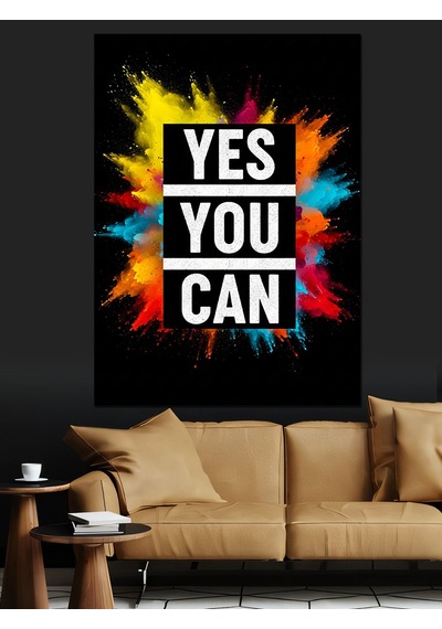 Ahşap Tablo Evet Yapabilirsin Motivasyon Yazısı