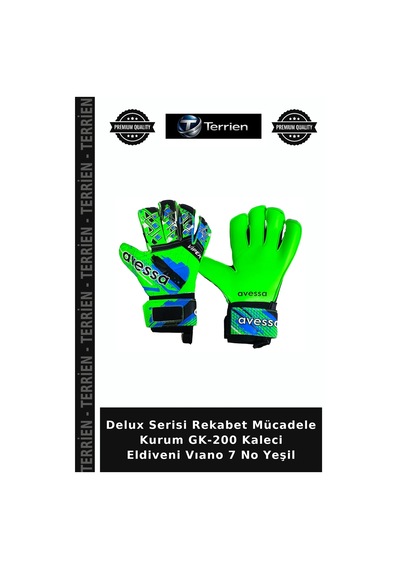 Delux Serisi Rekabet Mücadele Kurum Gk-200 Kaleci Eldiveni Vıano 7 No Yeşil