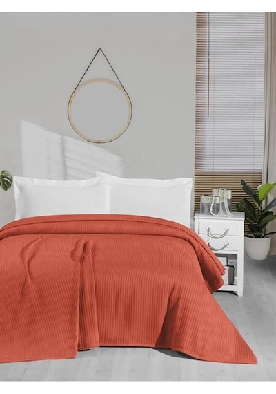Pike Tek Kışılık 100 Pamuk 170x240 - Kiremit Çok Renkli