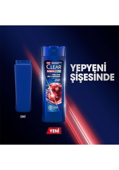 Men Kepeğe Karşı Etkili Şampuan Hızlı Stil 2'si 1 Arada Kolay Şekil Alan Saçlar 350 Ml Mavi