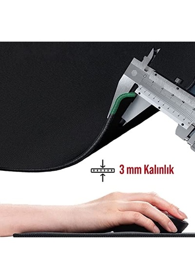 Klasse Classic Mouse Pad, Dikişli Kenar, Kaymaz Taban, Büyük Boy Pürüzsüz Yüzey, Baskısız Ofis Tipi Masa Koruyu