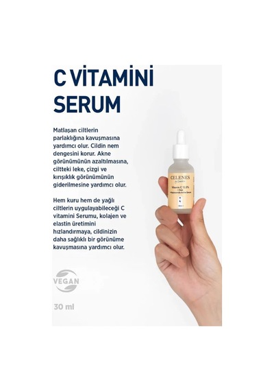 Celenes Aydınlatıcı Ve Cilt Tonu Eşitleyici Rena C Vitamini Serum - Yulaf Özü + Niacinamide 30 Ml