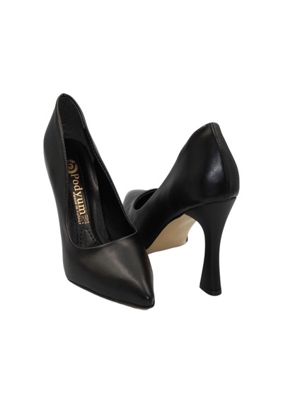 Bluefeet Siyah Cilt Topuklu 8 Cm Kadın Stiletto Ayakkabı Siyah