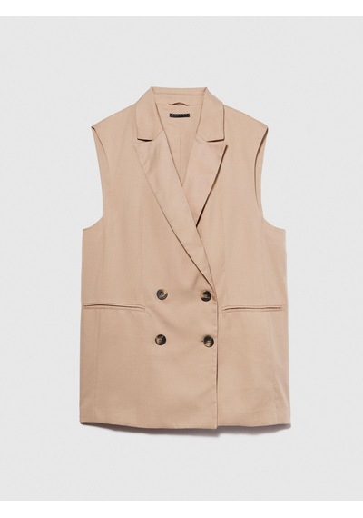 Sisley %100 Pamuk Astar Maskülen Kesin Geniş V Yaka Kruvaze Yelek Kadın 1m7 Yelek - 324p283glj00ı