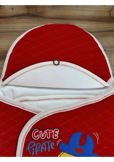 Bebek Kundak Battaniyesi Ayaklı Dış Bebek Kundağı Hastane Çıkışı Kundak Battaniye Unisex Kırmızı