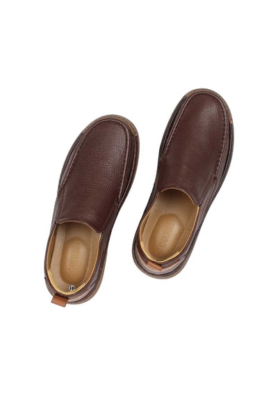 Erkek Kahverengi Deri Sneaker