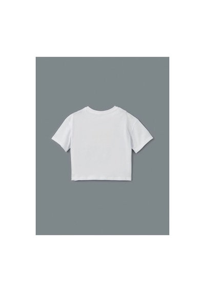 LC Waikiki Lcw Kids Yeşil Bisiklet Yaka Kız Çocuk Crop Tişört 2'li Pastel Green