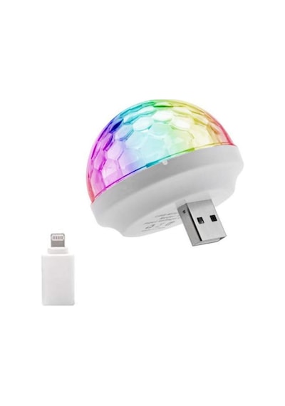 Apple Uyumlu iPhone Android Mini Sihirli Disko Topu 4W Led Usb Küre Magic Ball (339992130)