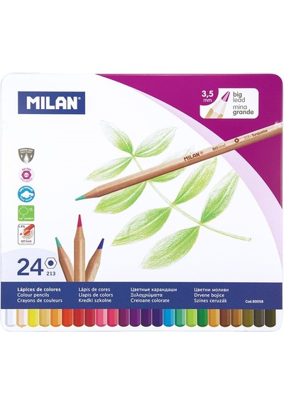 Mılan 80058 Colours Metal Kuru Boya Kalemi 24lü