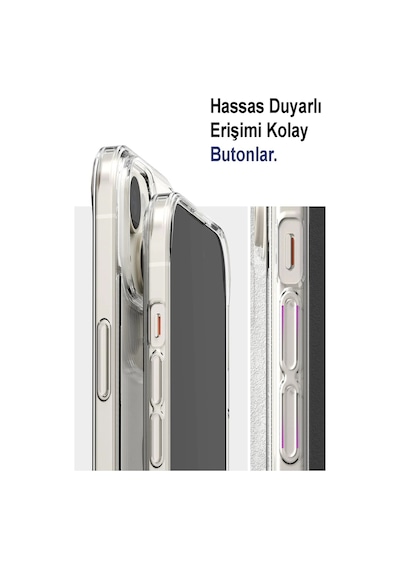 Apple Uyumlu iPhone 15 Kapak Kristal Clear Case Sert Şeffaf Mika Kılıf