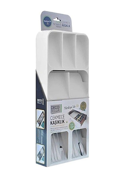 Decobella 9 Bölmeli Çekmece Kaşıklık Beyaz