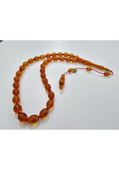 Han Faturan Hasan Ayhan İmzalı Kehribar Tesbih 8 X 12,5 Mm Beyzi 81737733