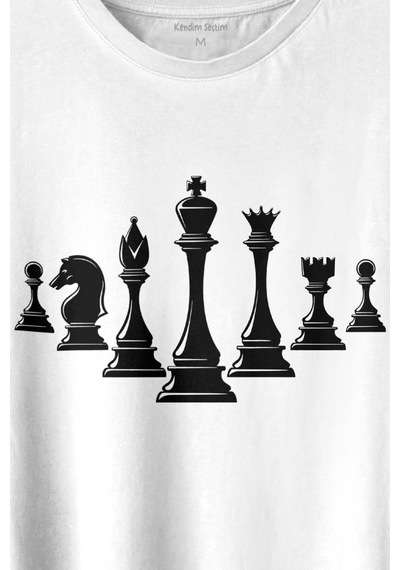 Satranç Zeka Strateji Oyunu Santranç Baskılı Tişört Unisex T-shirt 001