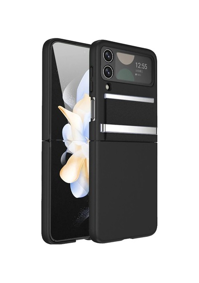 Newface - 139 - Samsung Galaxy Z Flip 3 Kılıf Belt Flip Kapak - Csmo-tex - - Siyah Sıyah
