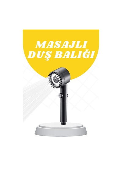 Filtreli Duş Başlığı Yeni Nesil Masajlı Duş Başlığı Su Basınçlı Tazyikli Özel Grı. Sıyah