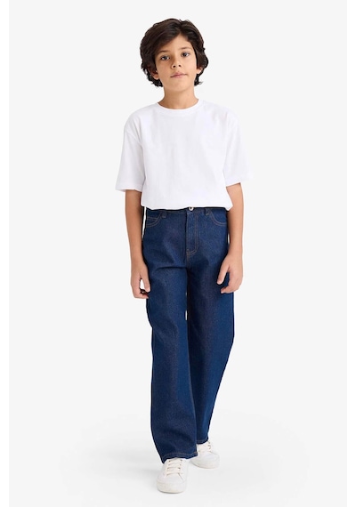 Defacto Erkek Çocuk Wide Leg Düz Paça Jean Pantolon F9384a826smnm34 Mavi-nm34